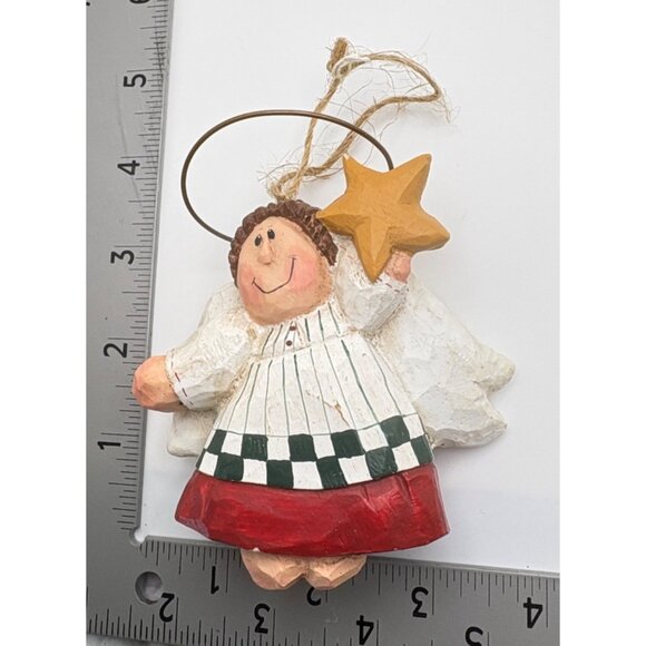 Vintage Eddie Walker Angel Christmas Tree Ornament Holding Star Folk Art - Picture 3 of 7